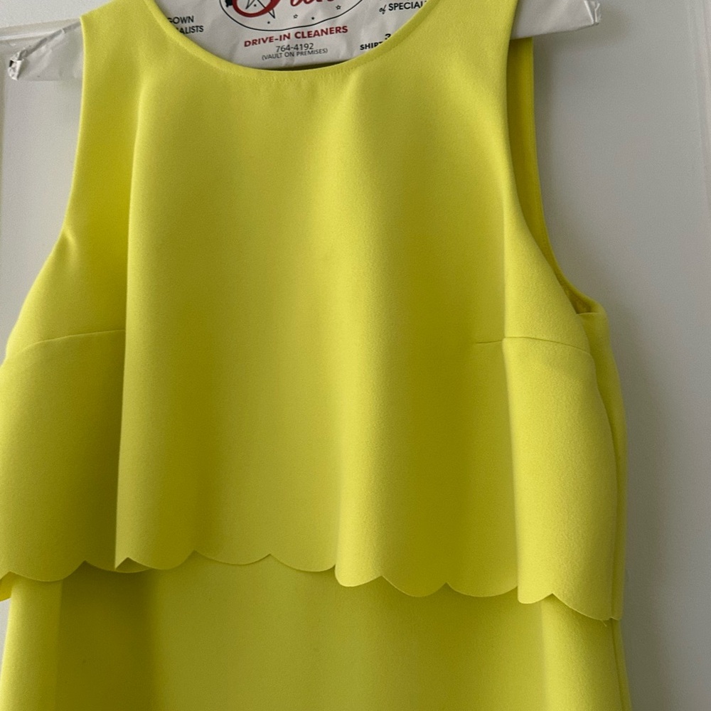 Bright yellow dress with scallops overlay